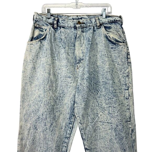 Vintage 1980s Expressions 14/16 Blue Acid Stone Wash High Rise Mom Jeans USA - Picture 2 of 16